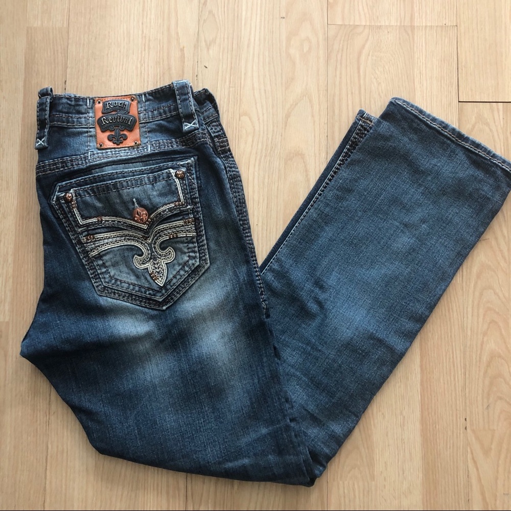 Mens rock revival jeans